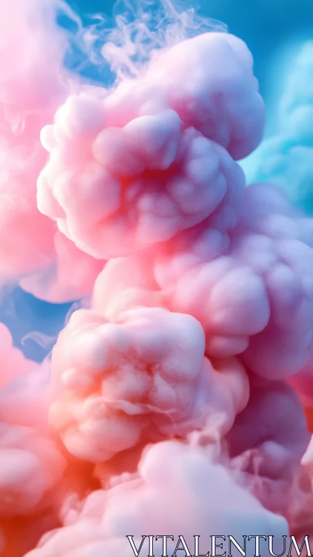 Dreamy cotton candy clouds in soft pink and blue glow.