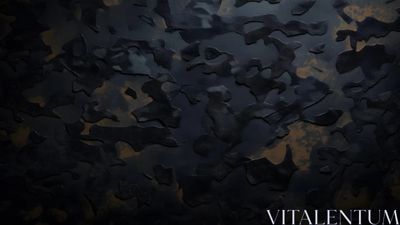 Dark Camouflage Texture with Black and Brown Abstract Pattern.