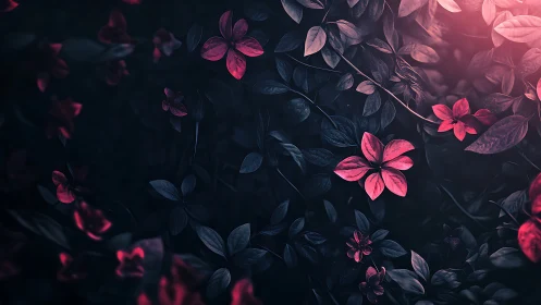 Crimson Blooms Pierce the Velvet Darkness