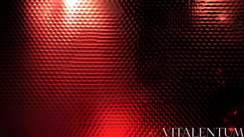 Abstract red glass texture with honeycomb pattern and light.