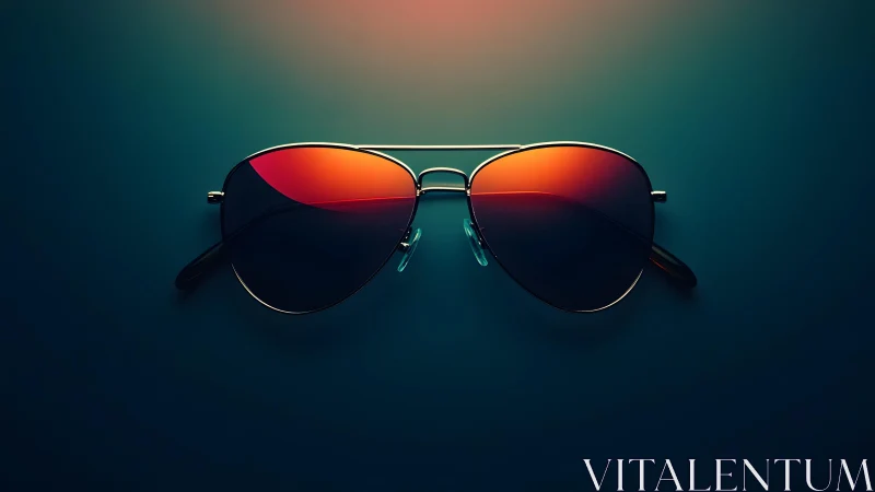 Stylish aviator sunglasses with red gradient lenses on dark background.
