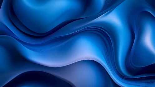 Velvet blue currents quietly fold space into liquid ribbons