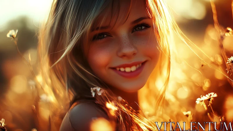 Golden Hour Portrait with Backlit Hair and Bokeh Depth