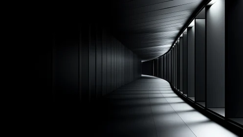 Modern Minimalist Corridor: Where Light Meets Shadow.