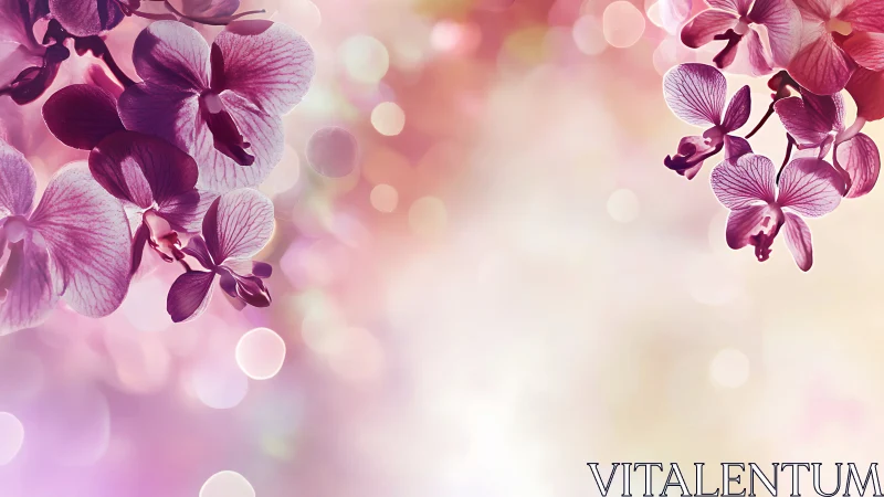 Purple Orchids Frame a Soft Dream.