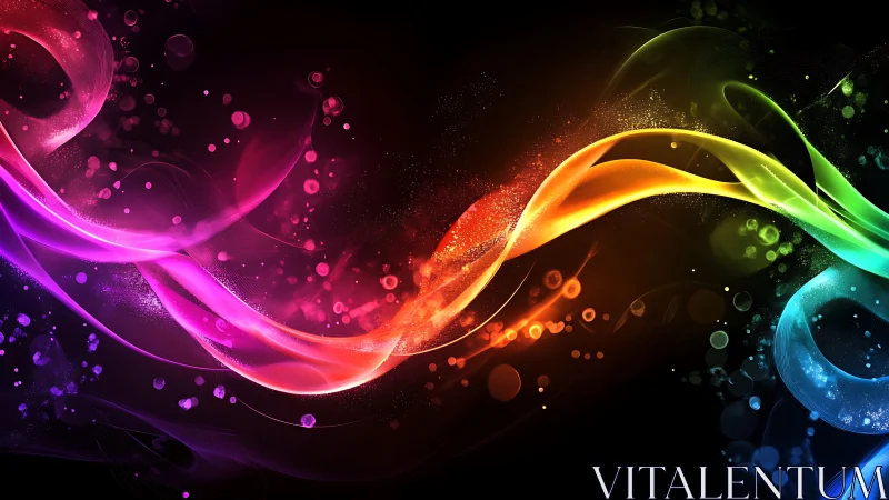 Multicolor light waves forming abstract flowing spectrum.