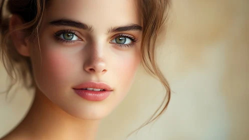 Close-up portrait of young woman with soft natural glow