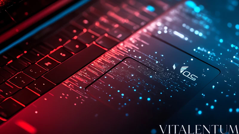 Glowing laptop keyboard celebrates data, light, and motion