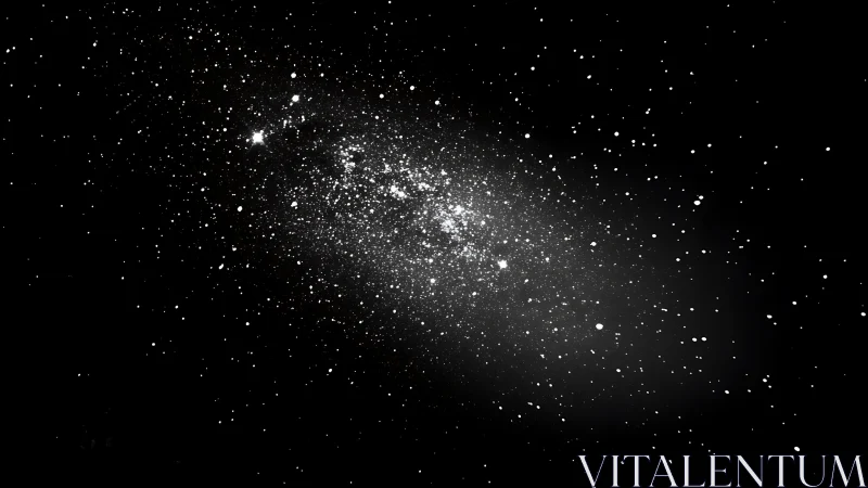 Dense stellar cluster rendered in high-contrast monochrome field