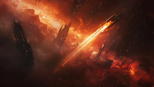 Epic Space Destruction: A Breathtaking Cosmic Battle.