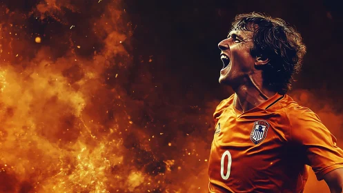 Fiery soccer roar captures pure match day passion and pride.