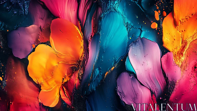 Vivid abstract petals merge in fluid neon paint motion