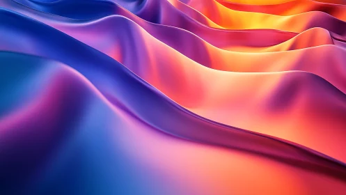 Undulating gradient waves render smooth satin surfaces with emissive light