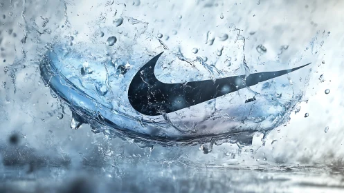 Hyperreal sports shoe splash with dynamic water impact study