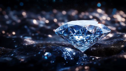 Midnight diamond adrift on starlit waves of glittering dusk.