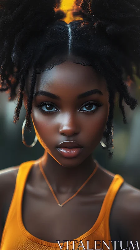 Sunlit portrait celebrates confident beauty in glowing color