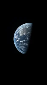 Half-Illuminated Earth Disc in Deep Space Framing.