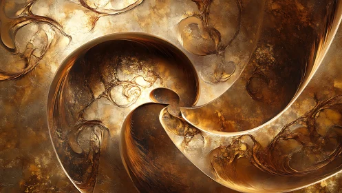 Fractal golden vortex forms swirling organic metallic currents