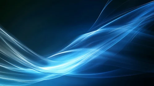 Luminescent cyan waveforms on deep gradient background.