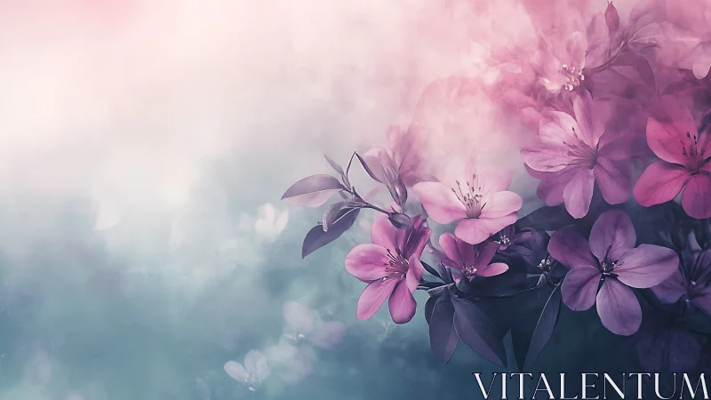 Petals Drift Through Dreaming Sky.