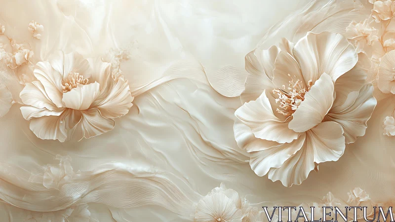 Cream and Beige Floral Design with Layered Peonies.