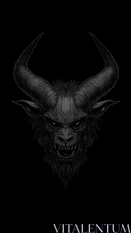 Horned abyssal beast snarls from the heart of darkness.