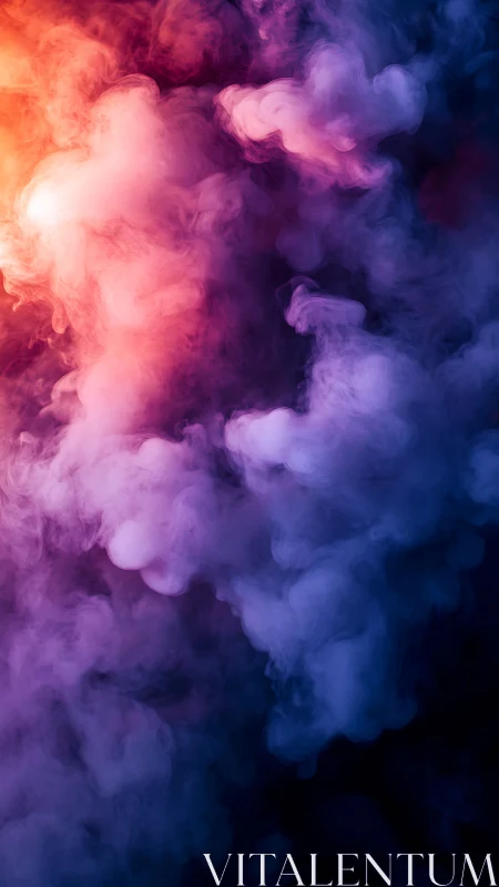Neon smoke plumes blend warm magenta and deep indigo tones.