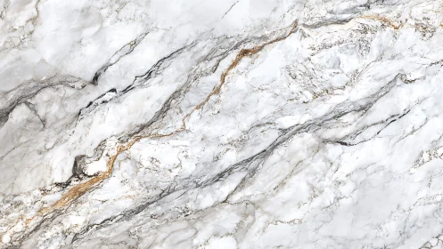 White marble surface with grey and beige linear veining pattern.
