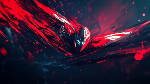 Crimson Velocity Wraith Slicing Through Electric Midnight.