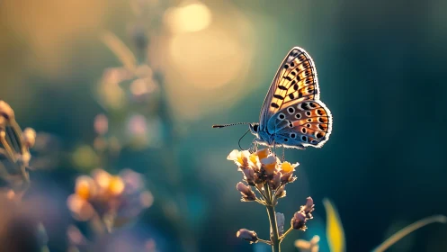 Soft morning light kisses a delicate butterfly at rest