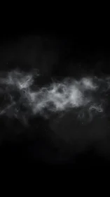 Minimalist nebula cloud on deep black negative space field.