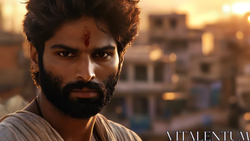 Sunlit close-up portrait with shallow depth and warm tonal range