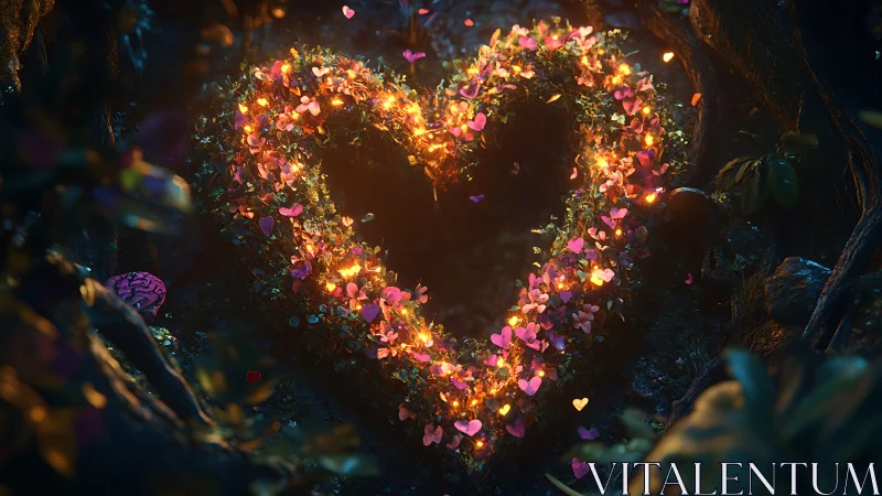 Glowing Heart of Blooms and Light.