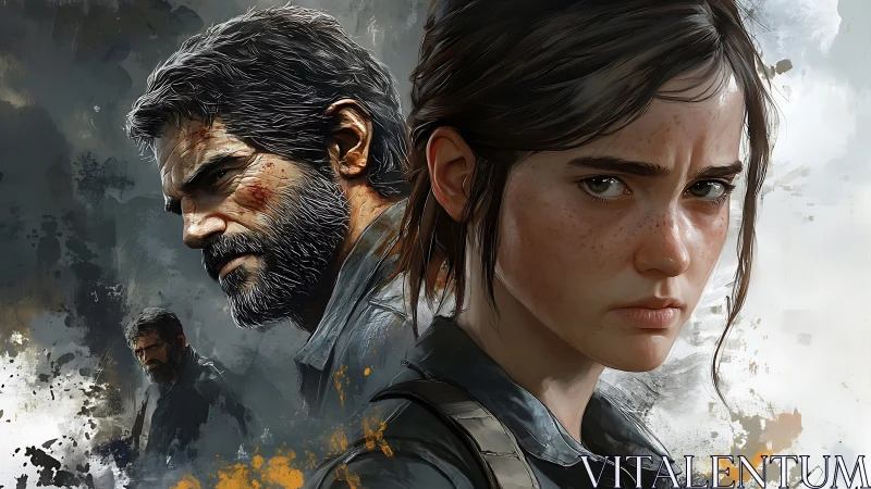 Digital portrait shows two survivors in layered compositions