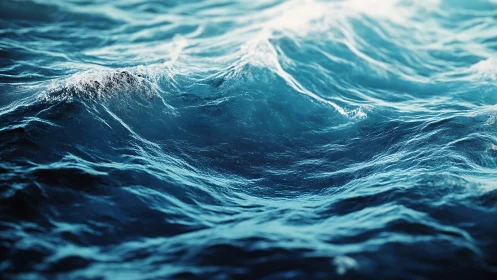 Dynamic ocean surface rendered with high-detail photoreal waves