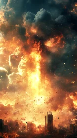 Catastrophic Urban Fire: Digital Visualization of Cityscape Destruction