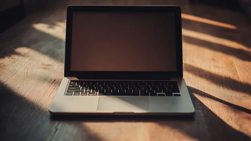 Soft morning light gently resting on an open laptop screen