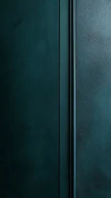 Teal vertical wall panels define minimal interior surface