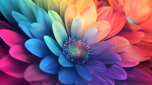 Prismatic petals bloom in a luminous rainbow dreamscape.