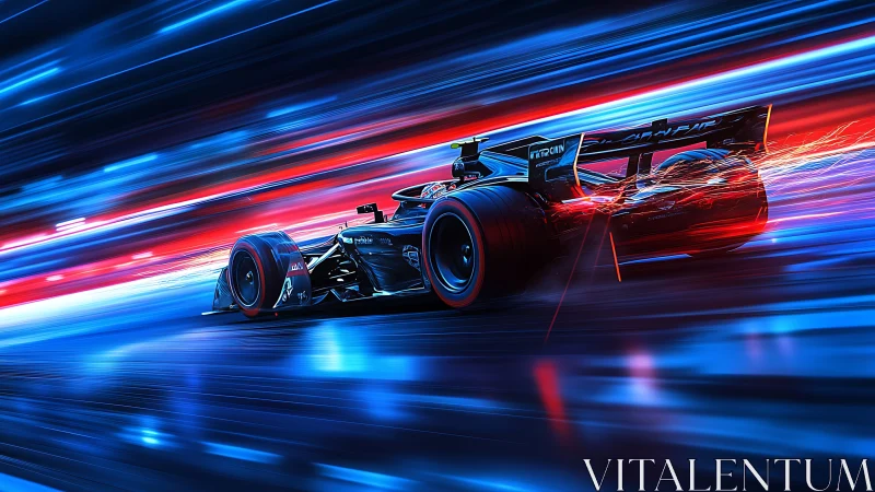 Electric night racer carving neon streaks of pure speed.