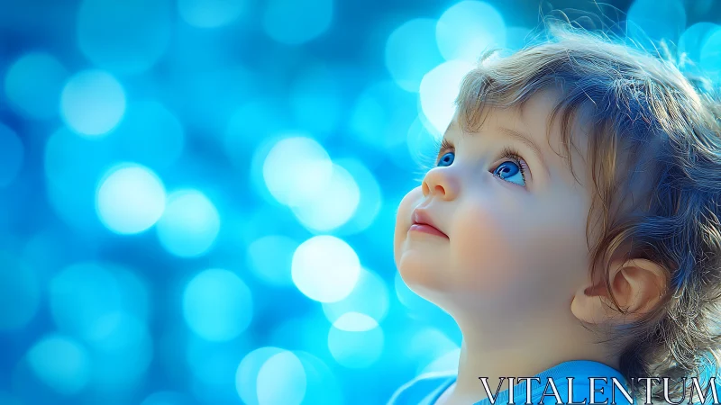 Child's Wonder in Blue Light.