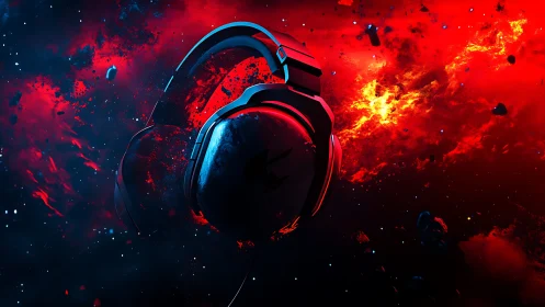 Headset drifts through a crimson supernova of gaming sound