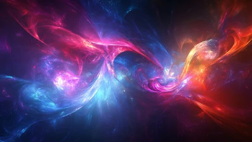 Chromatic plasma vortices in turbulent nebular convergence.