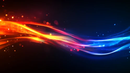 Abstract Light Waves with Vibrant Color Gradient.