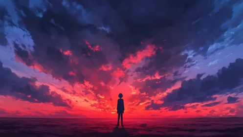 Backlit silhouette studies saturated sunset cloud dynamics