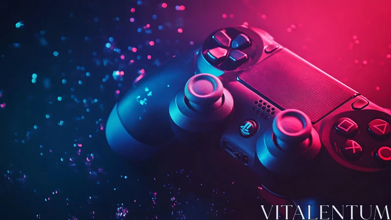 Gaming controller glows in neon light for futuristic play