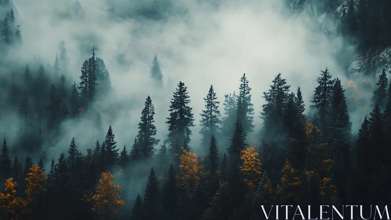 Misty Forest Sanctuary Where Golden Trees Whisper Secrets