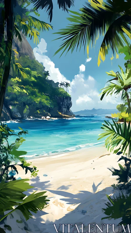 Tropical Coastal Landscape with Cliff Formation.