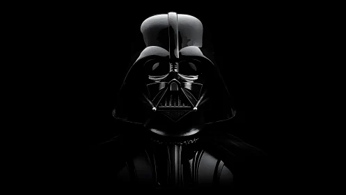 Black armored helmet in frontal view on dark background.