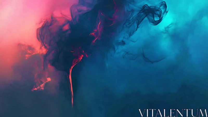 Dreamy swirling smoke drifting through neon sunset haze.